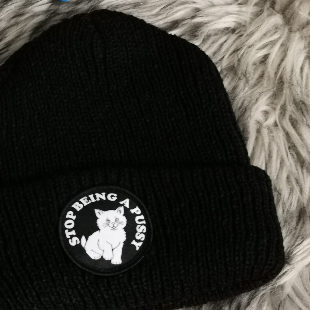 RIPNDIP BEANIE BLACK STOP BEING A PUS*Y